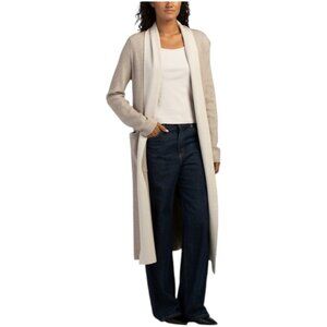 MAX STUDIO Double Knit Duster Sweater With Button Cuffs